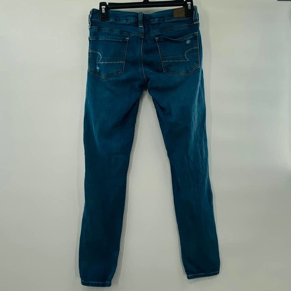 American Eagle Outfitters Distressed Mid Rise Jegging Blue Jeans Size 2 - Picture 2 of 7
